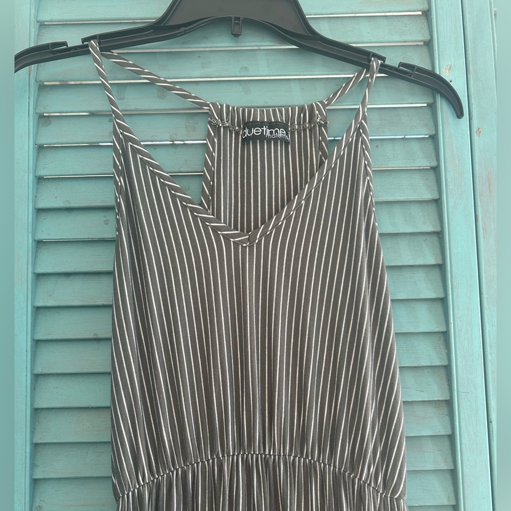 Duetime Maternity Striped Maxi Dress - Picture 3 of 5